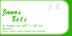 janos beli business card